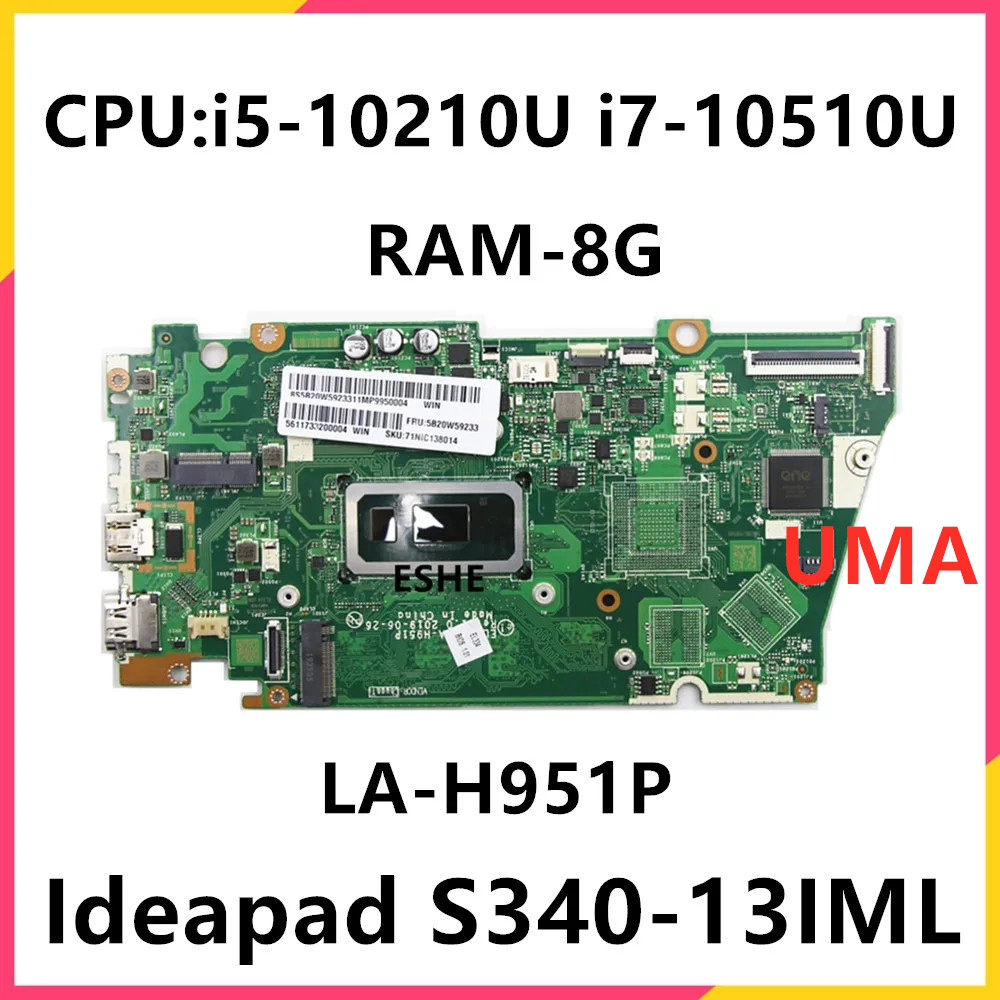 Ddr4 Laptop Ram - สำหรับเลอโนโว ไอเดียแพด S340-13IML แล็ปท็อปเมนบอร์ดพร้อม CPU I5-10210U