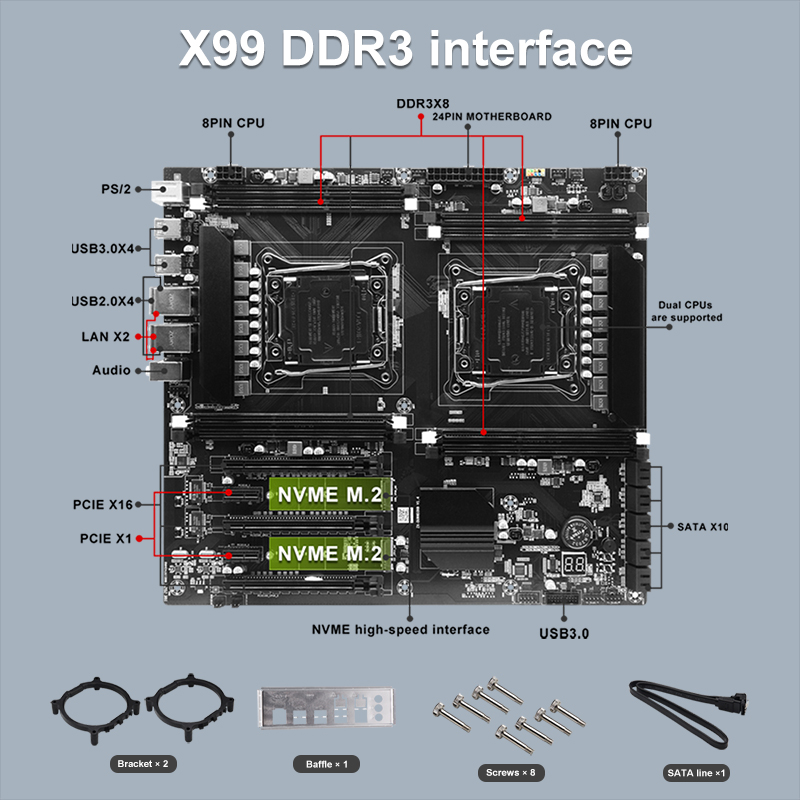 X99 Dual-ซ็อกเก็ต CPU เมนบอร์ด - Ecc Ram Server บทวิจารณ์และราคา